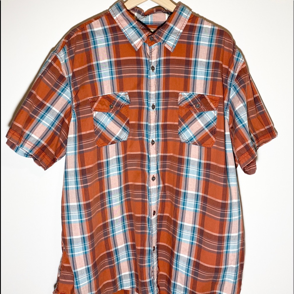 Men’s Sonoma Orange Plaid Button Up Shirt